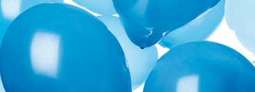 View of latex balloons colour blue. Material for balloonkit campaign 2006.