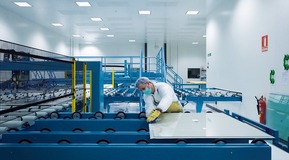 T-Solar manufactures large-scale, state-of-the-art thin-film solar cells at T-Solar Global SA Ourense in Spain